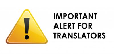 Important Alert for Translators